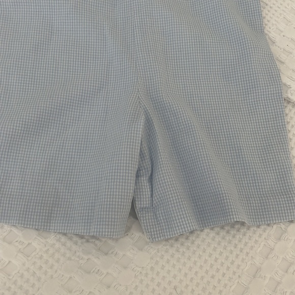 Apple smocked jon jon john john shortall in size 4t small lt blue gingham check - Picture 4 of 8